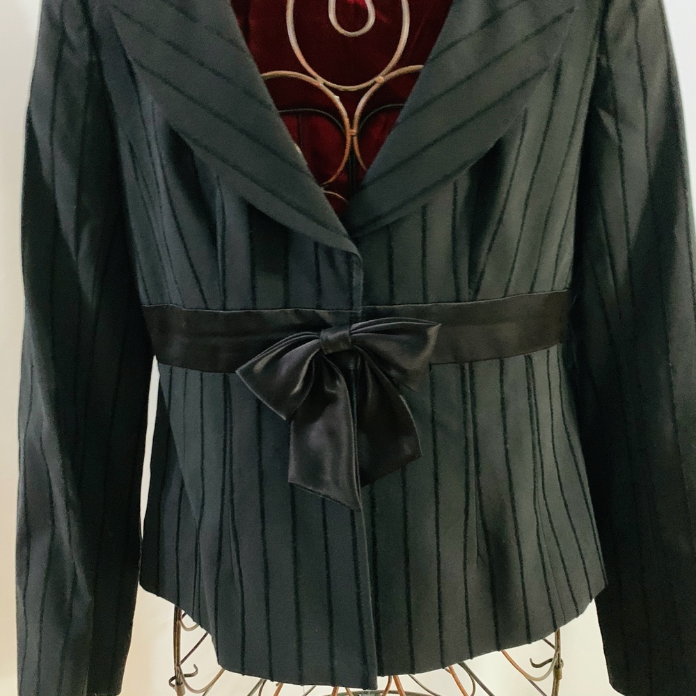 Black velveteen Stripe Jacket-Nanette Lapore - Picture 3 of 5